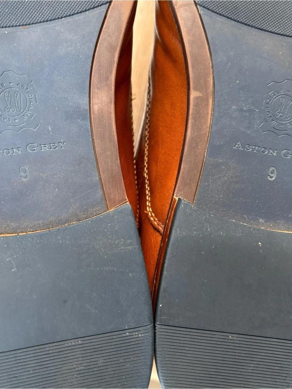 Austin Grey Men's 9 Lace-Up Leather Derby Shoes in Cognac Brown